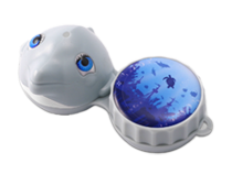 Aufbewahrungsbehälter für Kontaktlinsen mit Motiv Delfin