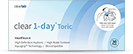 Clear 1-day toric ist eine 1-Tages-Linse, die Astigmatismus korrigiert